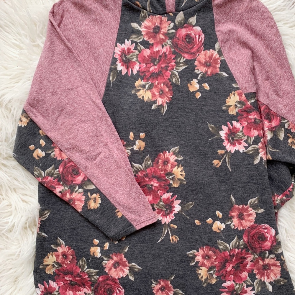 Floral Tunic Hoodie